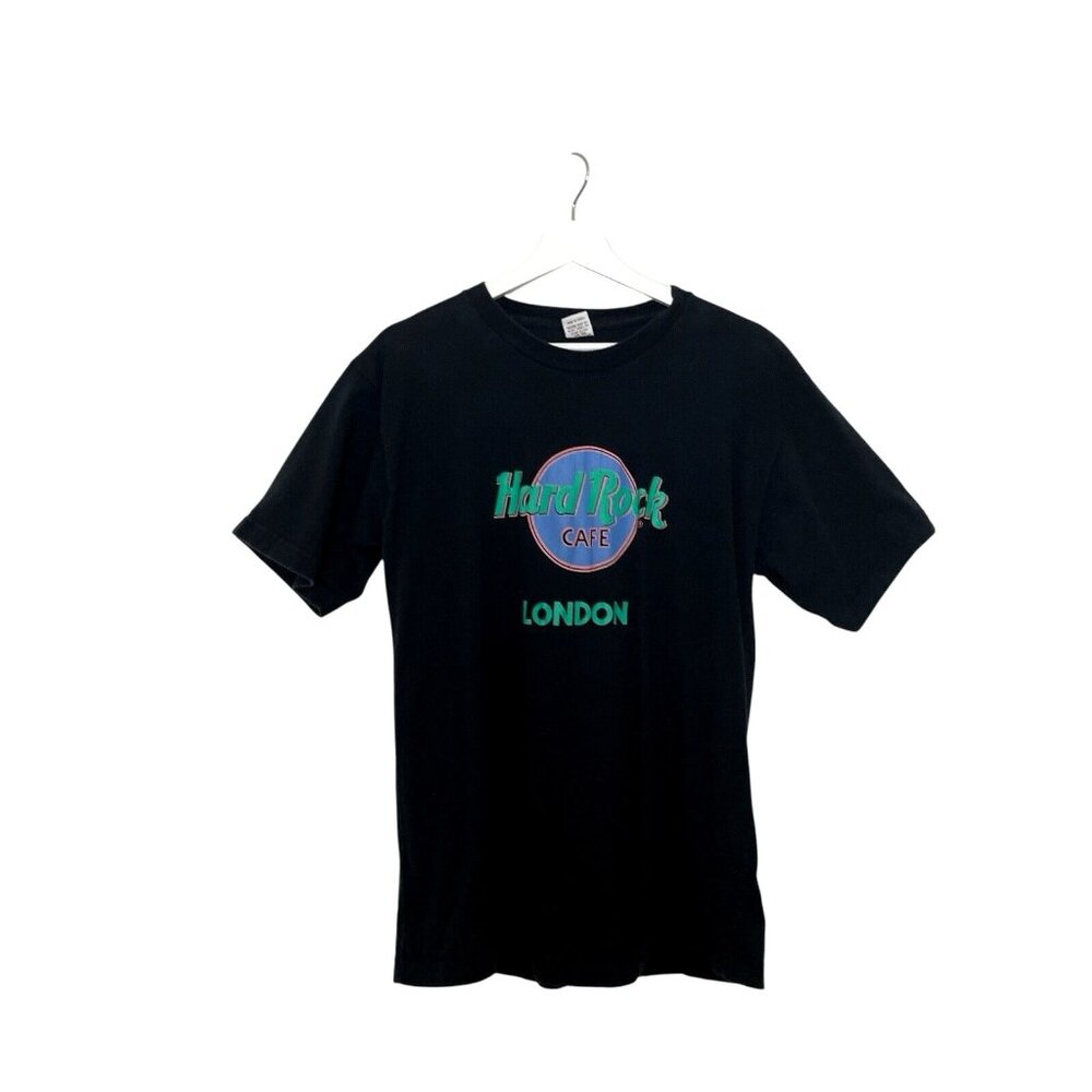 Hard Rock Cafe T-Shirt London Black Logo  Size Large 100% Cotton